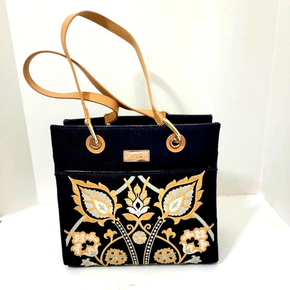 Spartina 449 Handbags - Spartina 449 Mulberry Grove Retired design purse Navy Blue canvas leather